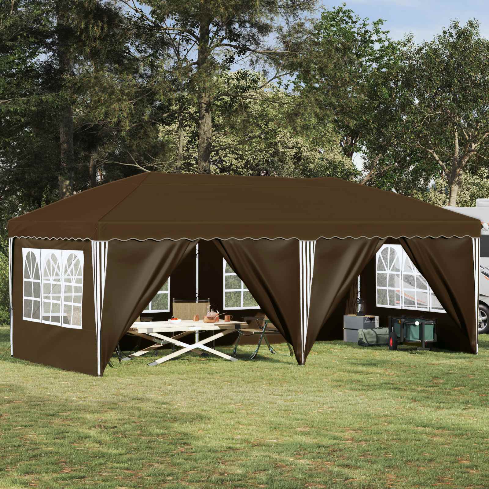 Carpa Plegable para Fiestas 575 x 288 x 245 cm Antracita
