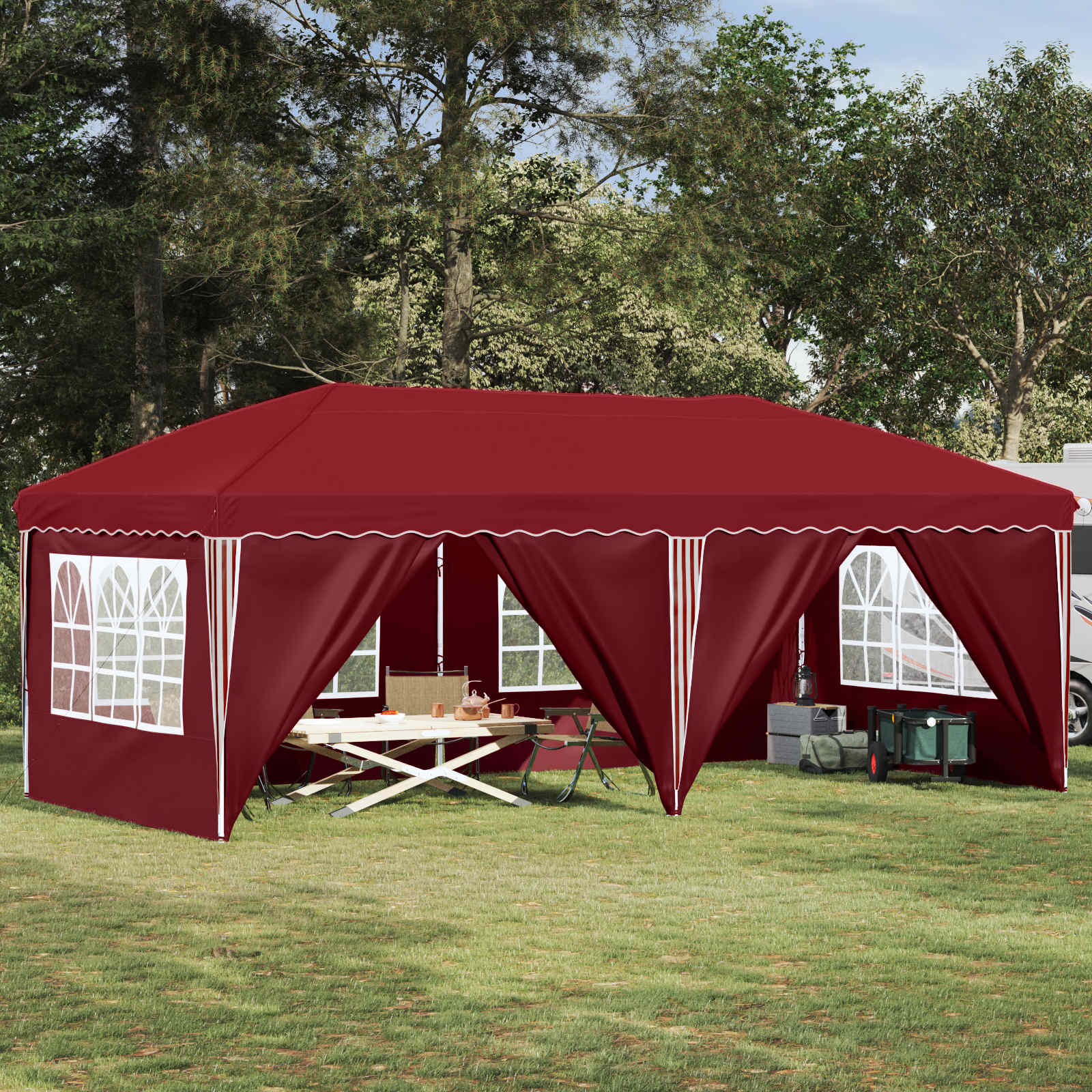 Carpa Plegable para Fiestas 575 x 288 x 245 cm Antracita