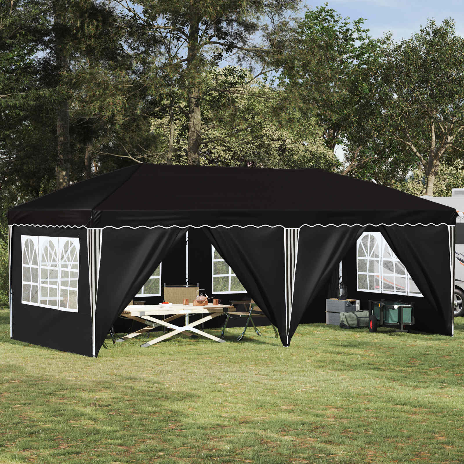 Carpa Plegable para Fiestas 575 x 288 x 245 cm Antracita