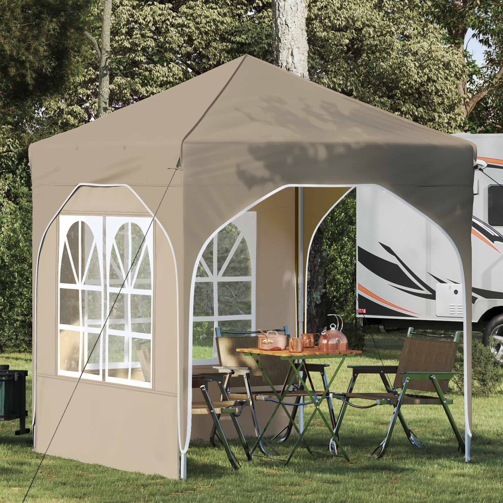 Tenda Dobrável para Festas 192 x 192 x 245 cm Antracite