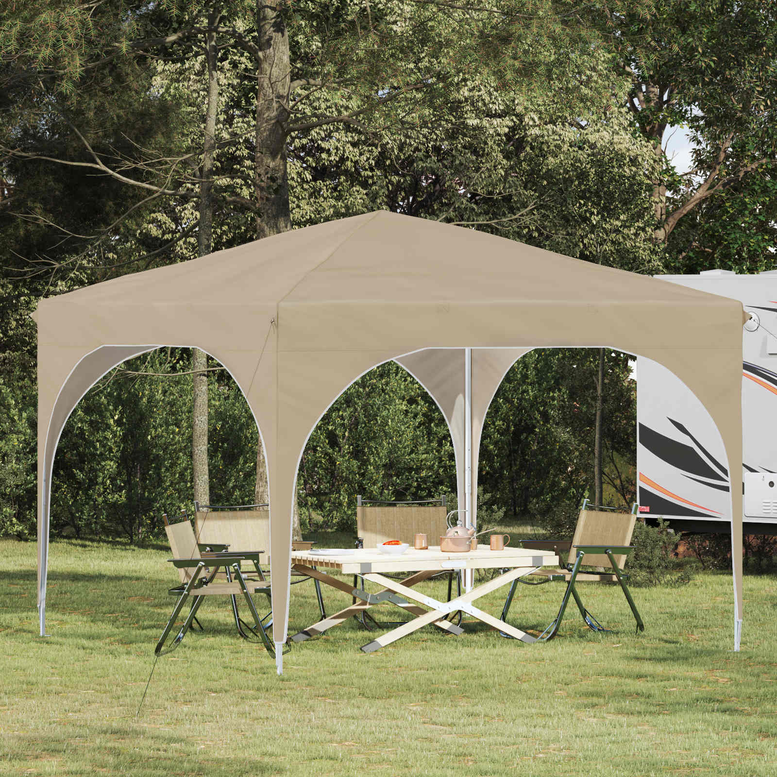 Tenda Dobrável para Festas 290 x 290 x 245 cm Antracite