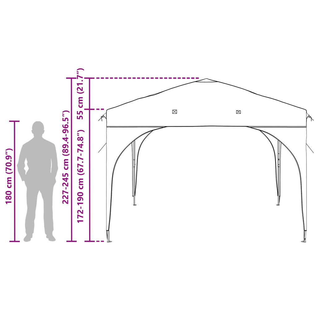 Carpa Plegable para Fiestas 290 x 290 x 245 cm Antracita