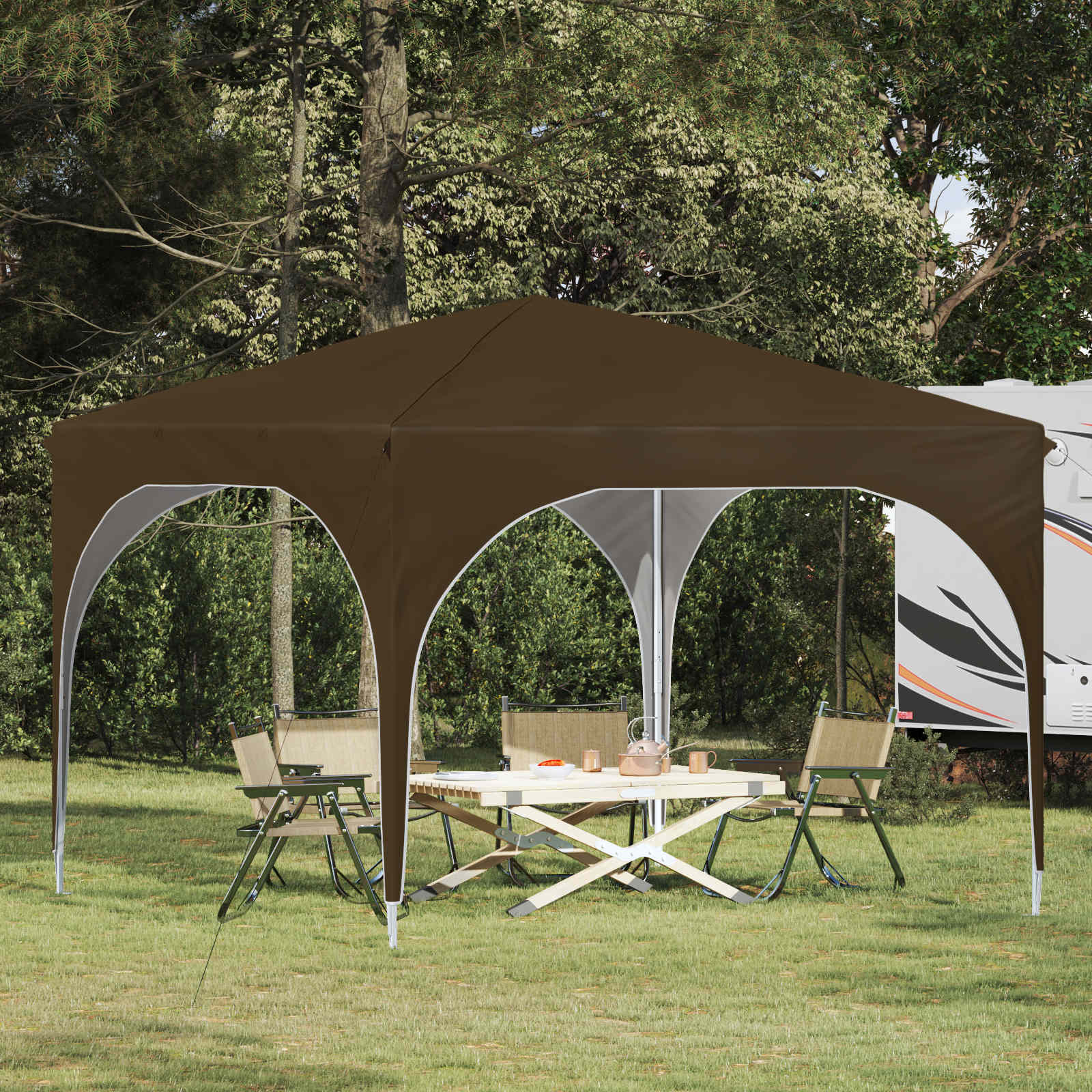 Tenda Dobrável para Festas 290 x 290 x 245 cm Antracite