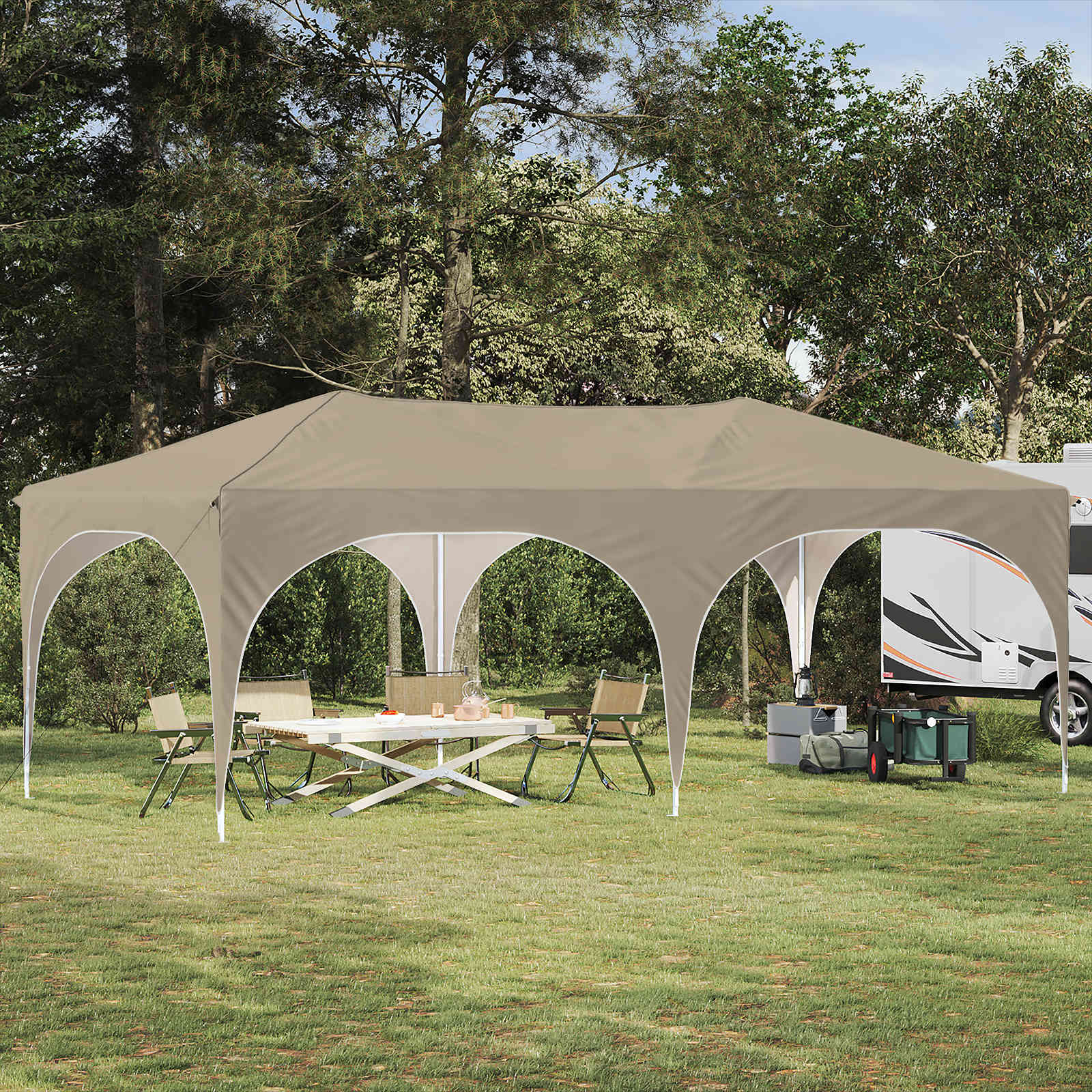Carpa Plegable para Fiestas 575 x 288 x 245 cm Azul Tela Oxford