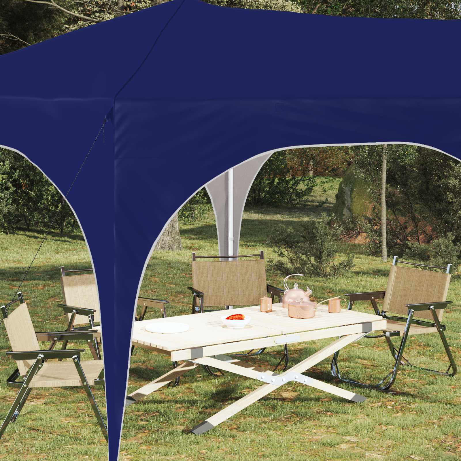 Carpa Plegable para Fiestas 575 x 288 x 245 cm Azul Tela Oxford