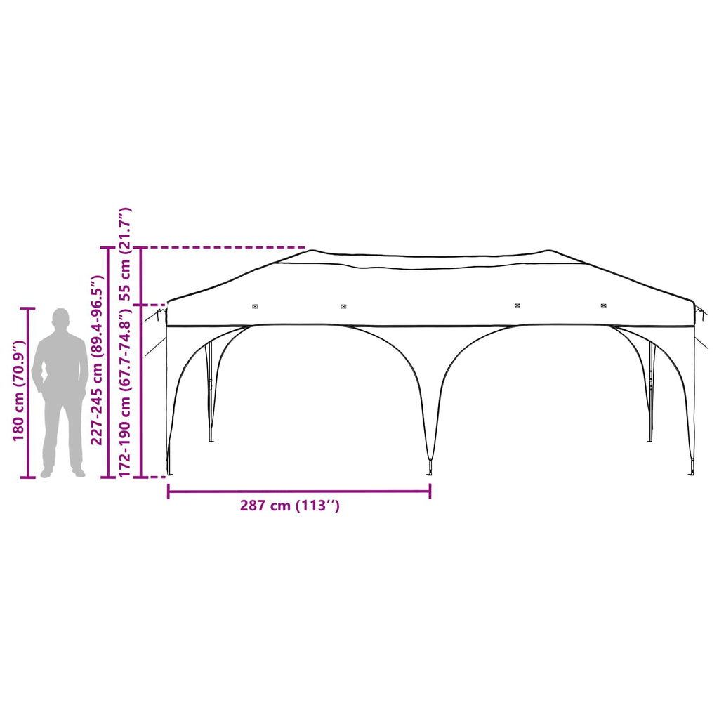 Carpa Plegable para Fiestas 575 x 288 x 245 cm Azul Tela Oxford