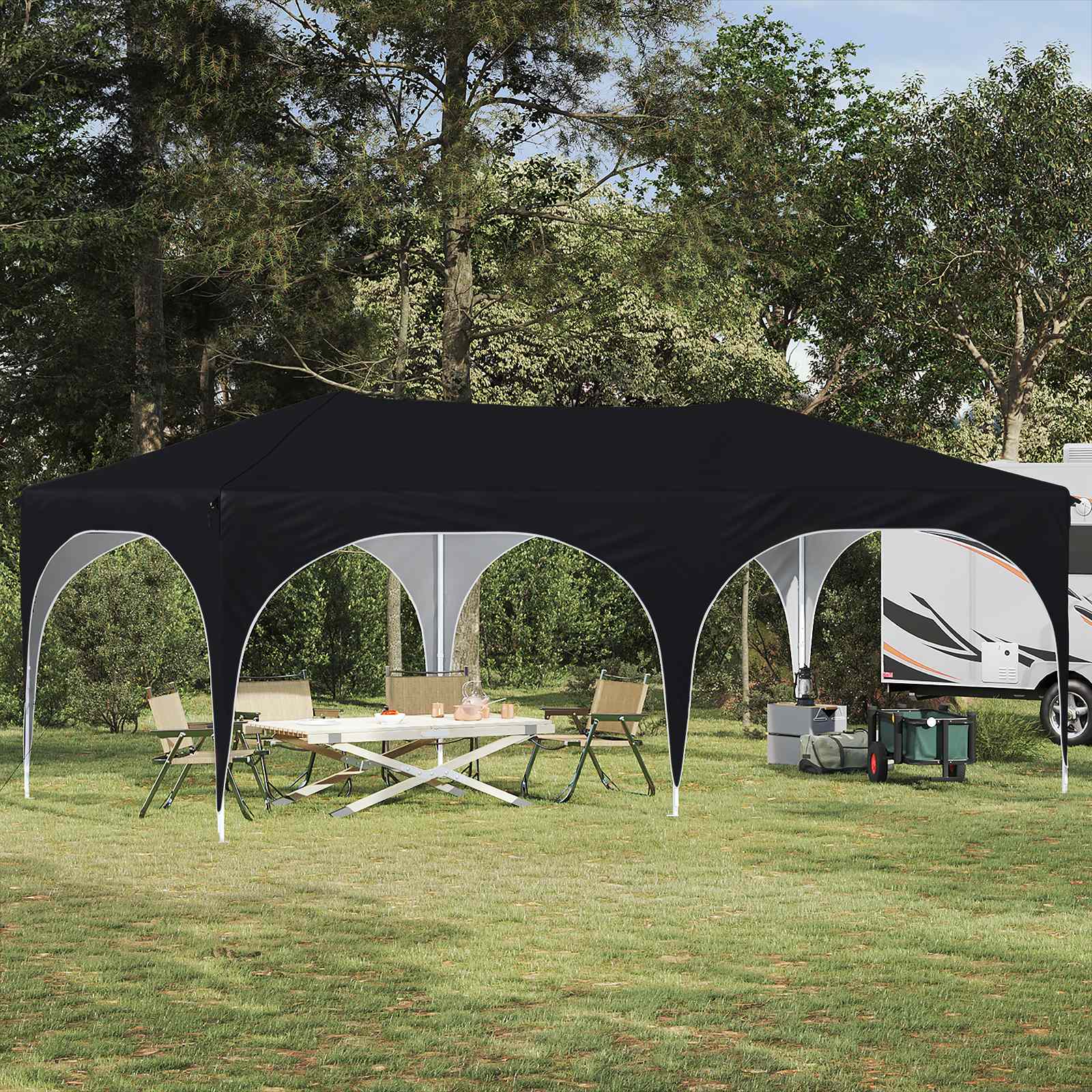 Carpa Plegable para Fiestas 575 x 288 x 245 cm Azul Tela Oxford