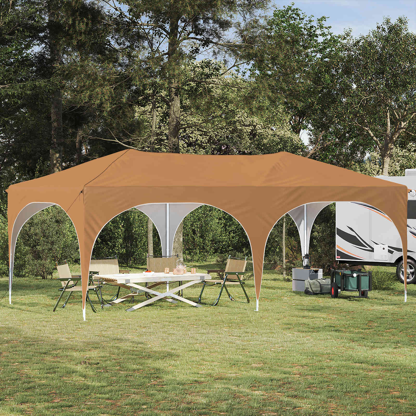 Carpa Plegable para Fiestas 575 x 288 x 245 cm Azul Tela Oxford