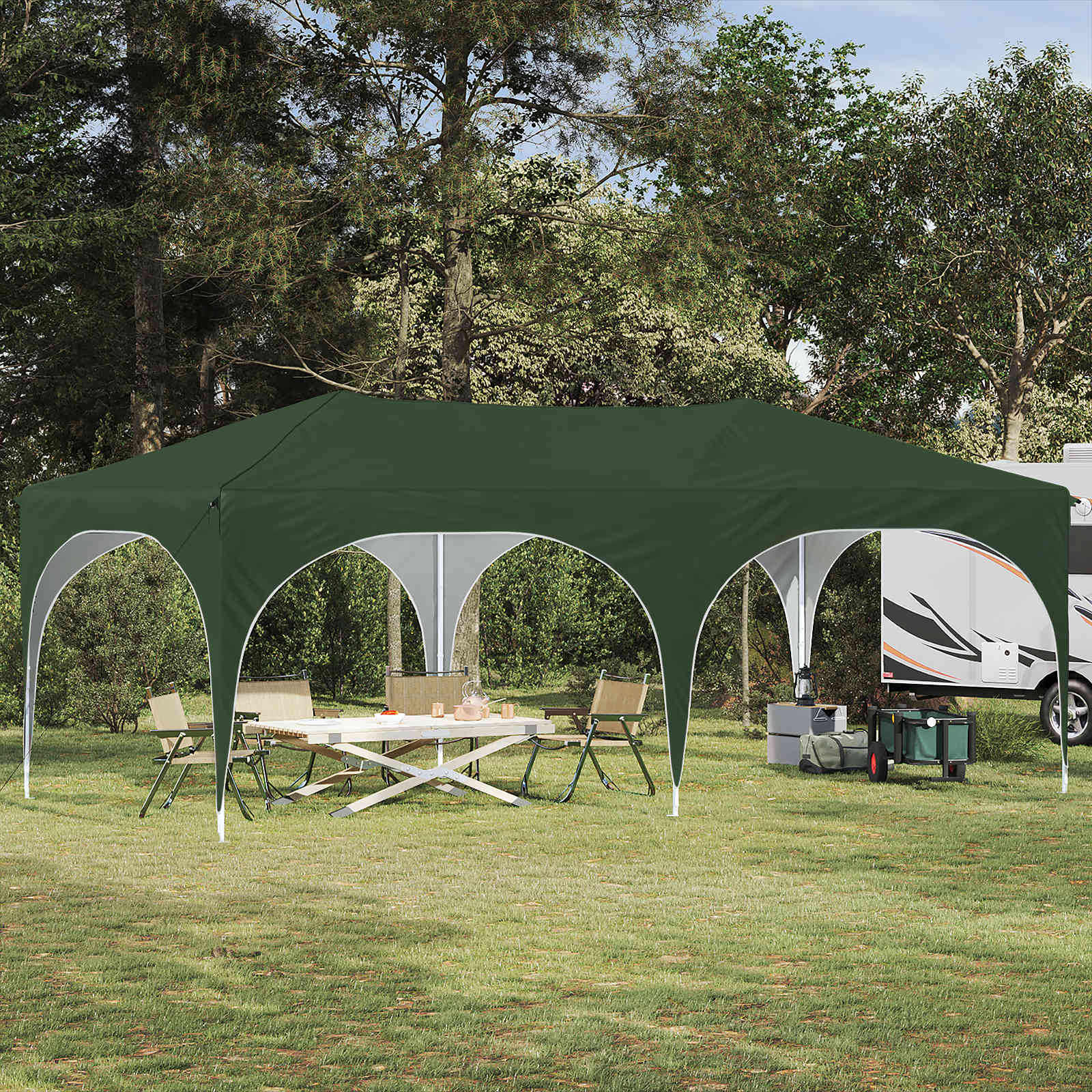 Carpa Plegable para Fiestas 575 x 288 x 245 cm Azul Tela Oxford