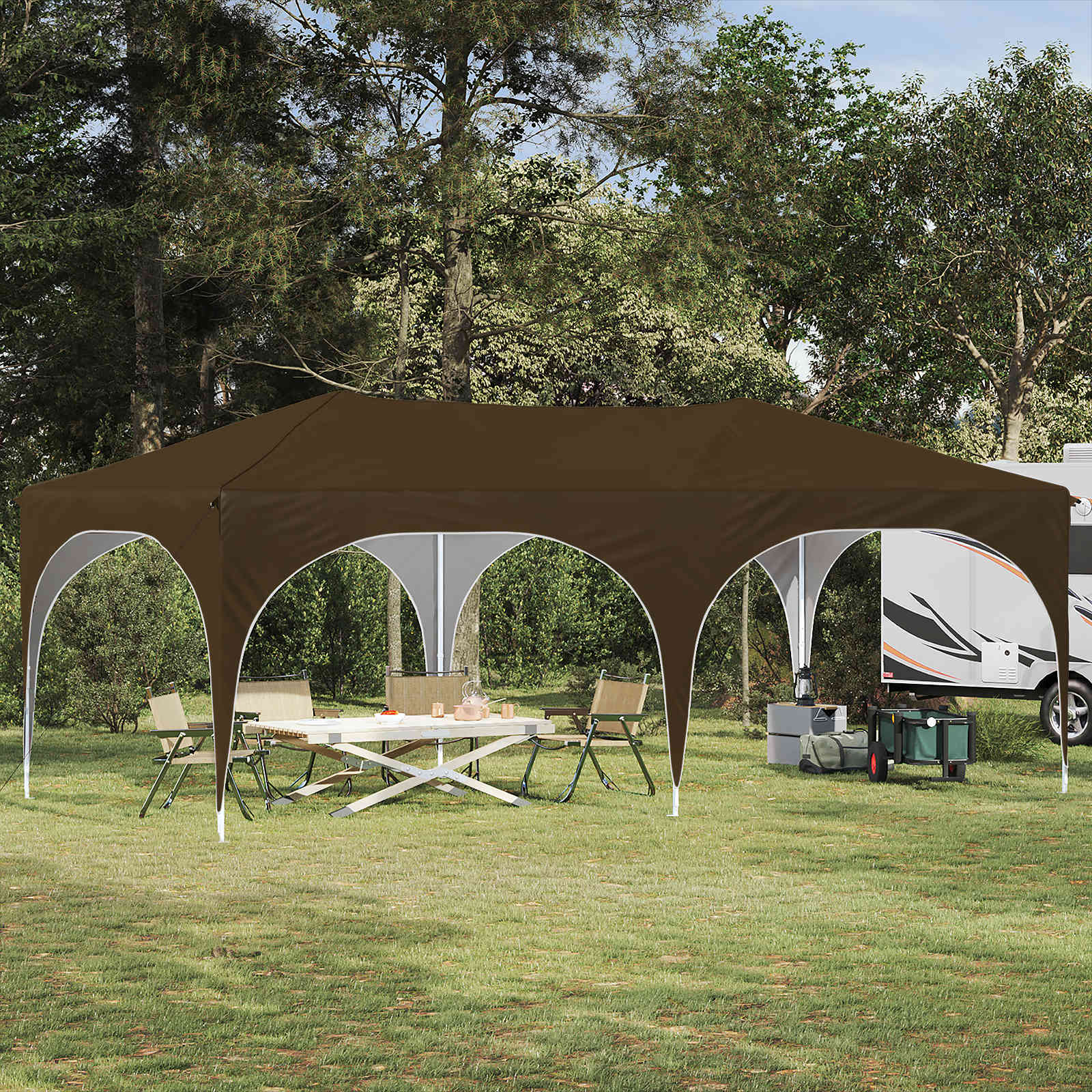 Carpa Plegable para Fiestas 575 x 288 x 245 cm Azul Tela Oxford