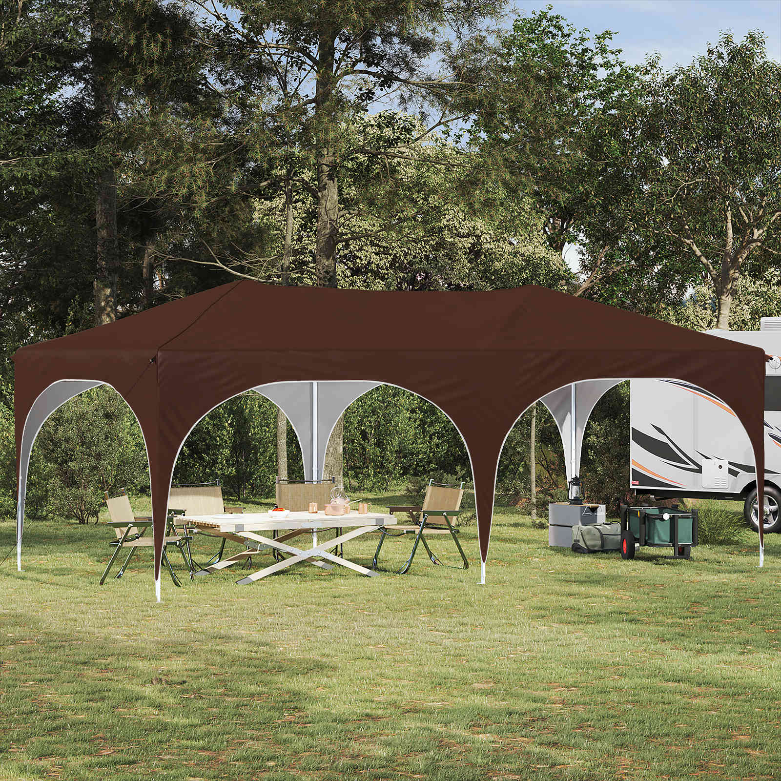 Carpa Plegable para Fiestas 575 x 288 x 245 cm Azul Tela Oxford