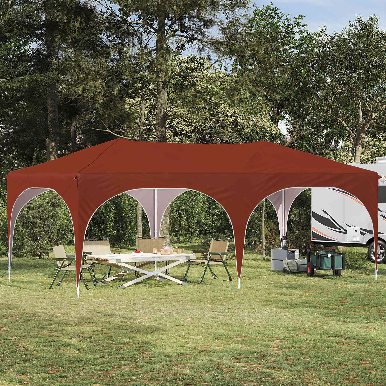 Carpa Plegable para Fiestas 575 x 288 x 245 cm Azul Tela Oxford