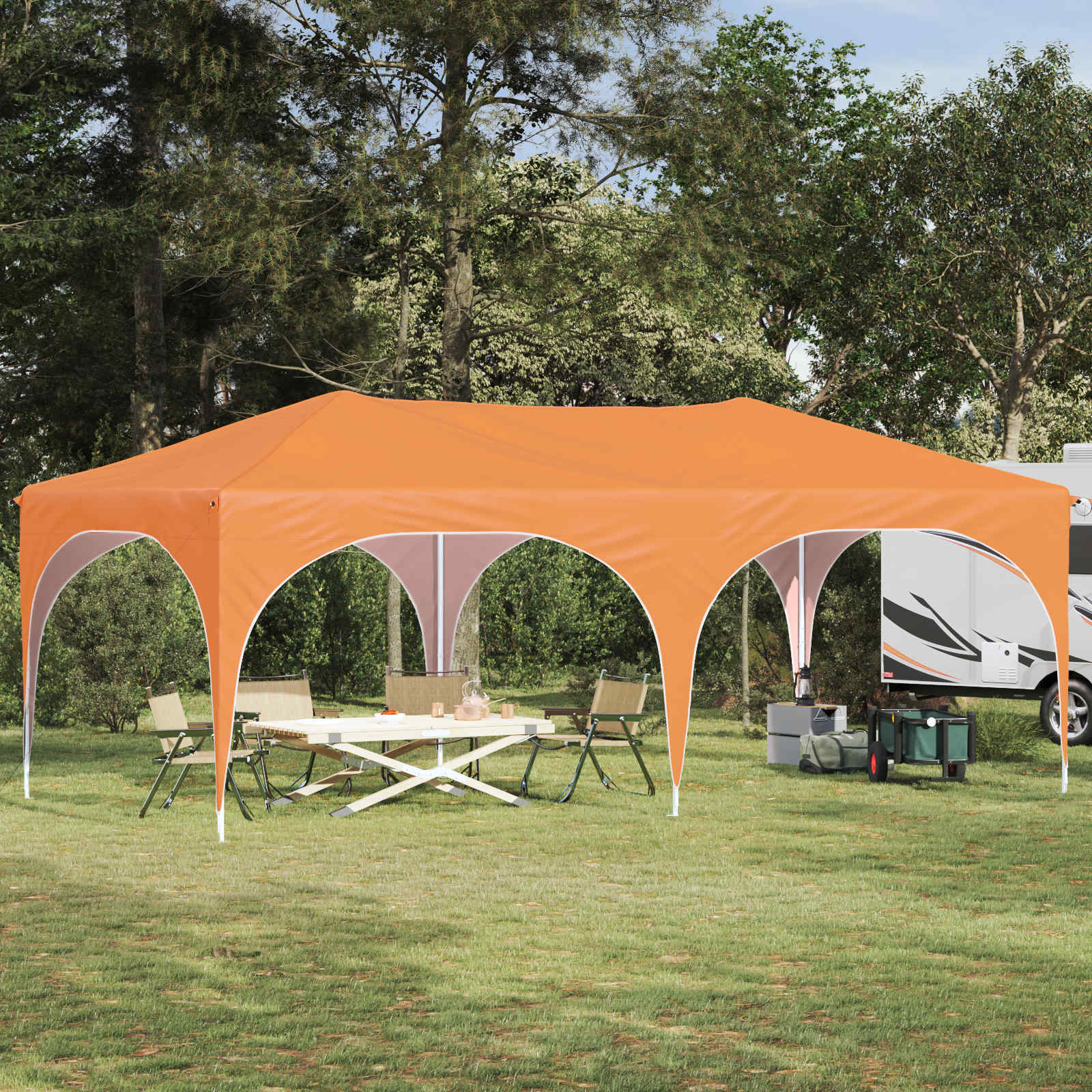 Carpa Plegable para Fiestas 575 x 288 x 245 cm Azul Tela Oxford