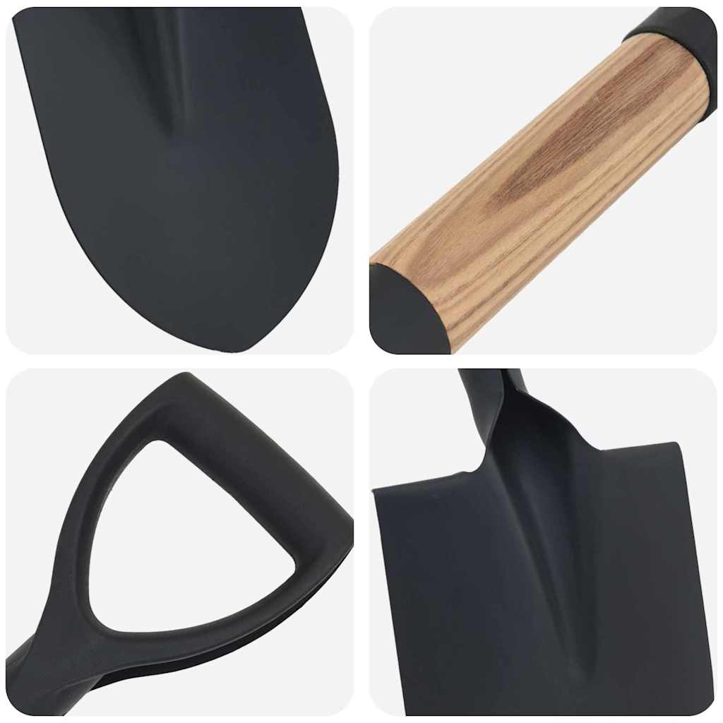 Pala Negro 68,5 cm Acero Con Recubrimiento y Madera Sólida