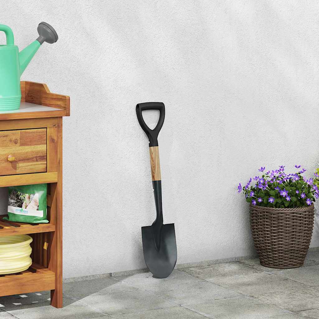 Pala Negro 68,5 cm Acero Con Recubrimiento y Madera Sólida