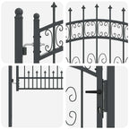 Puerta de Cerca con Punta de Lanza KAMPEN 103 x 100 cm Acero