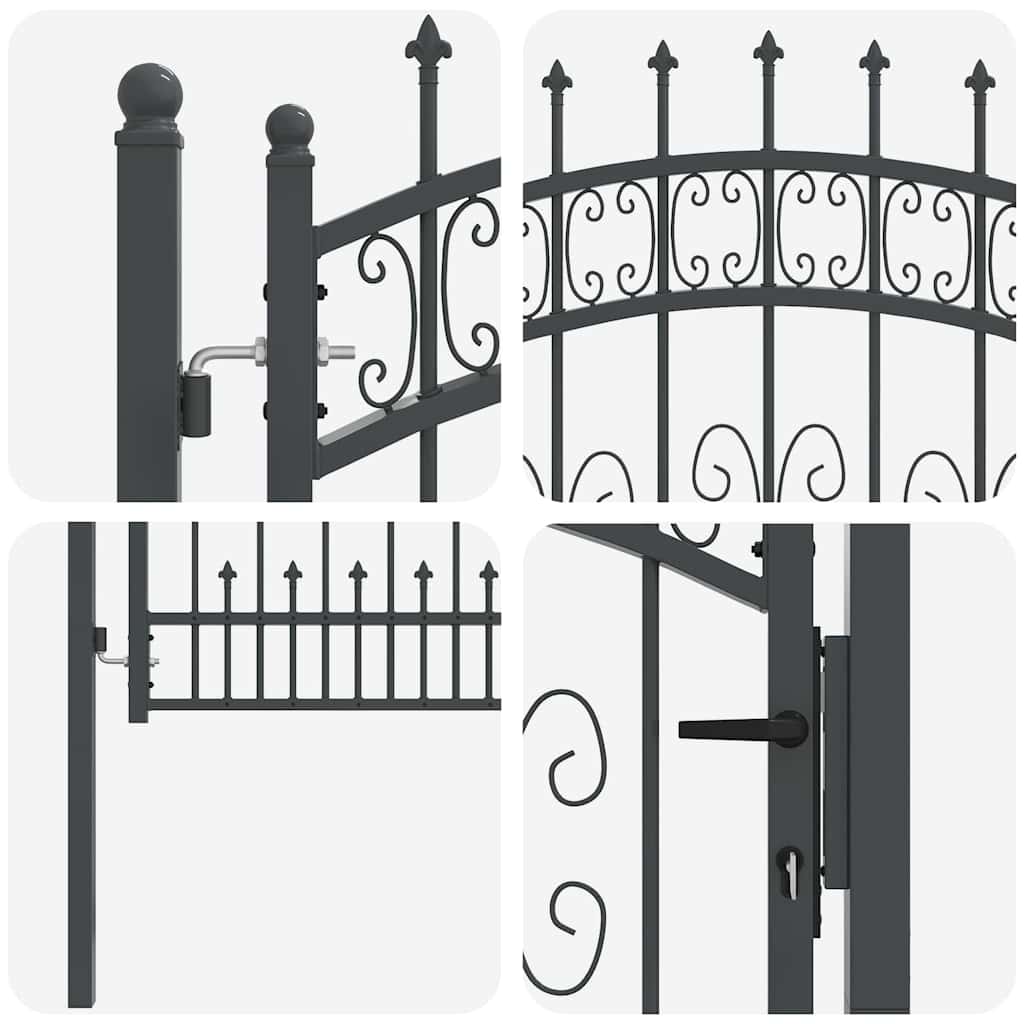 Puerta de Cerca con Punta de Lanza KAMPEN 103 x 100 cm Acero