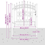 Puerta de Cerca con Punta de Lanza KAMPEN 103 x 100 cm Acero