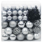 Juego de Esferas de Navidad 120 pcs Plateado Plástico