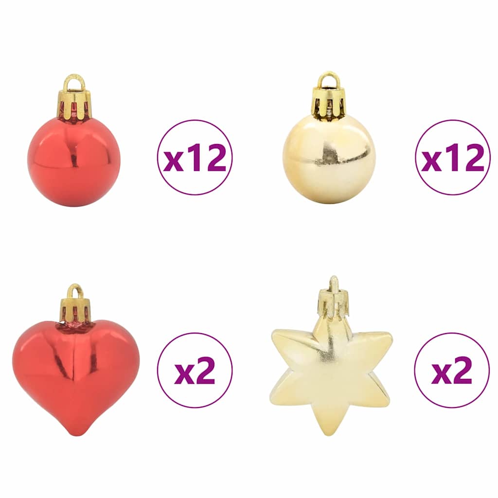 Juego de Esferas de Navidad 40 pcs Dorado y rojo Plástico