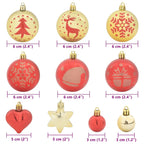 Juego de Esferas de Navidad 40 pcs Dorado y rojo Plástico