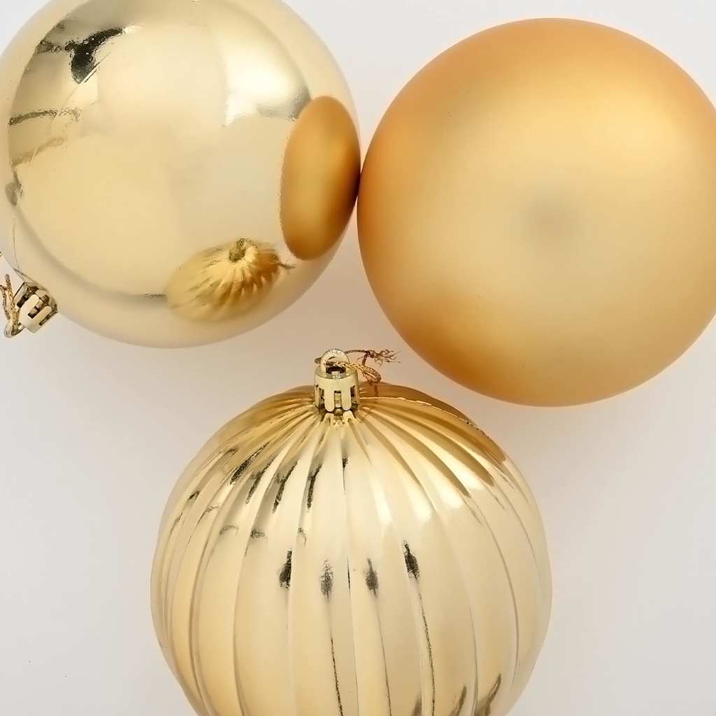 Conjunto de Adornos Navideños XXL 4 pcs Dorado Plástico
