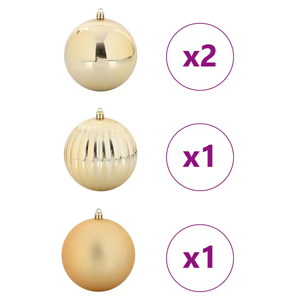 Conjunto de Adornos Navideños XXL 4 pcs Dorado Plástico