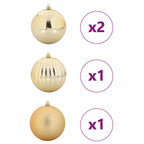 Conjunto de Adornos Navideños XXL 4 pcs Dorado Plástico