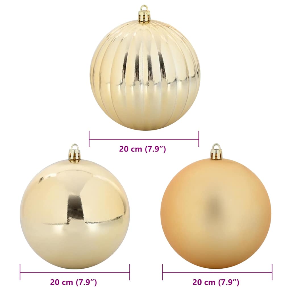 Conjunto de Adornos Navideños XXL 4 pcs Dorado Plástico