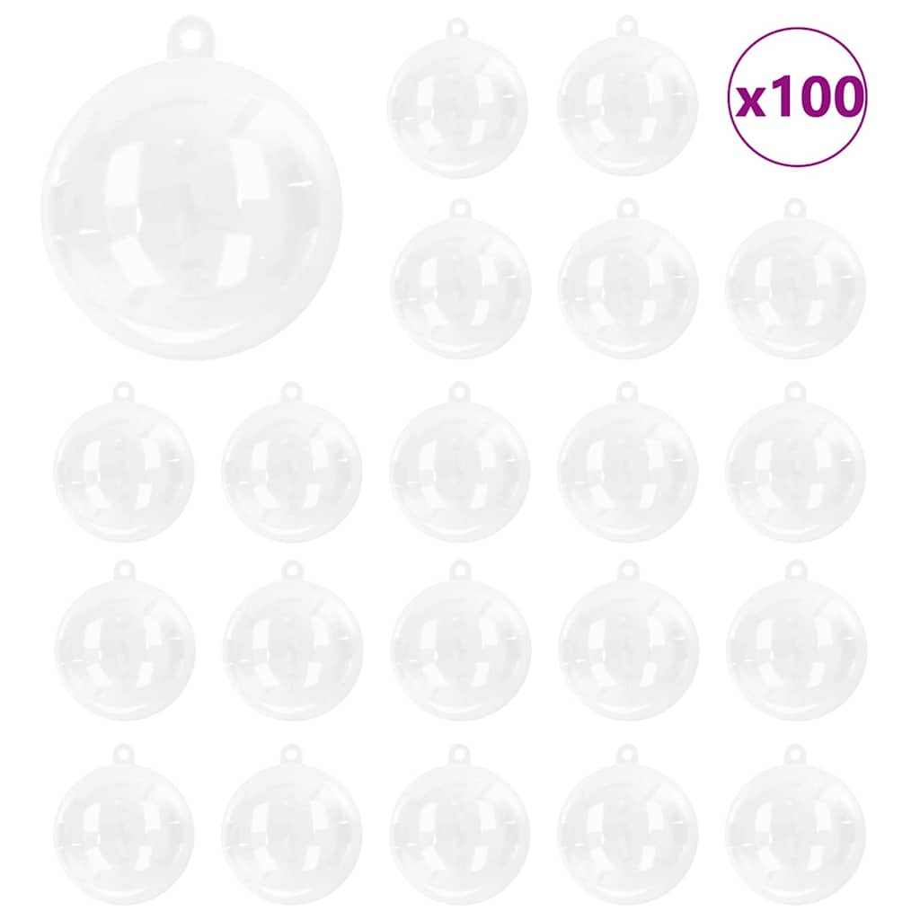 Juego de Esferas de Navidad 100 pcs Transparente Ø 10 cm