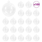 Juego de Esferas de Navidad 100 pcs Transparente Ø 10 cm