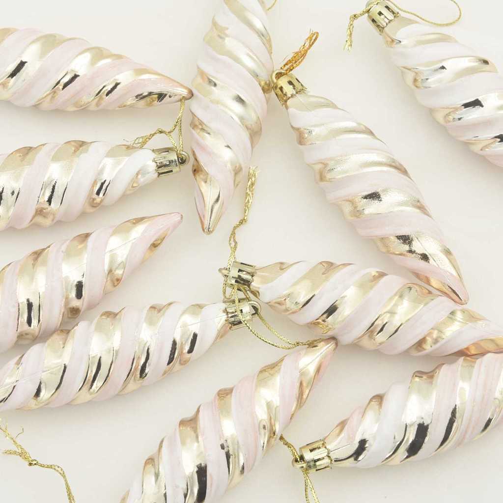 Esfera Espiral de Navidad 40 pcs champán Plástico