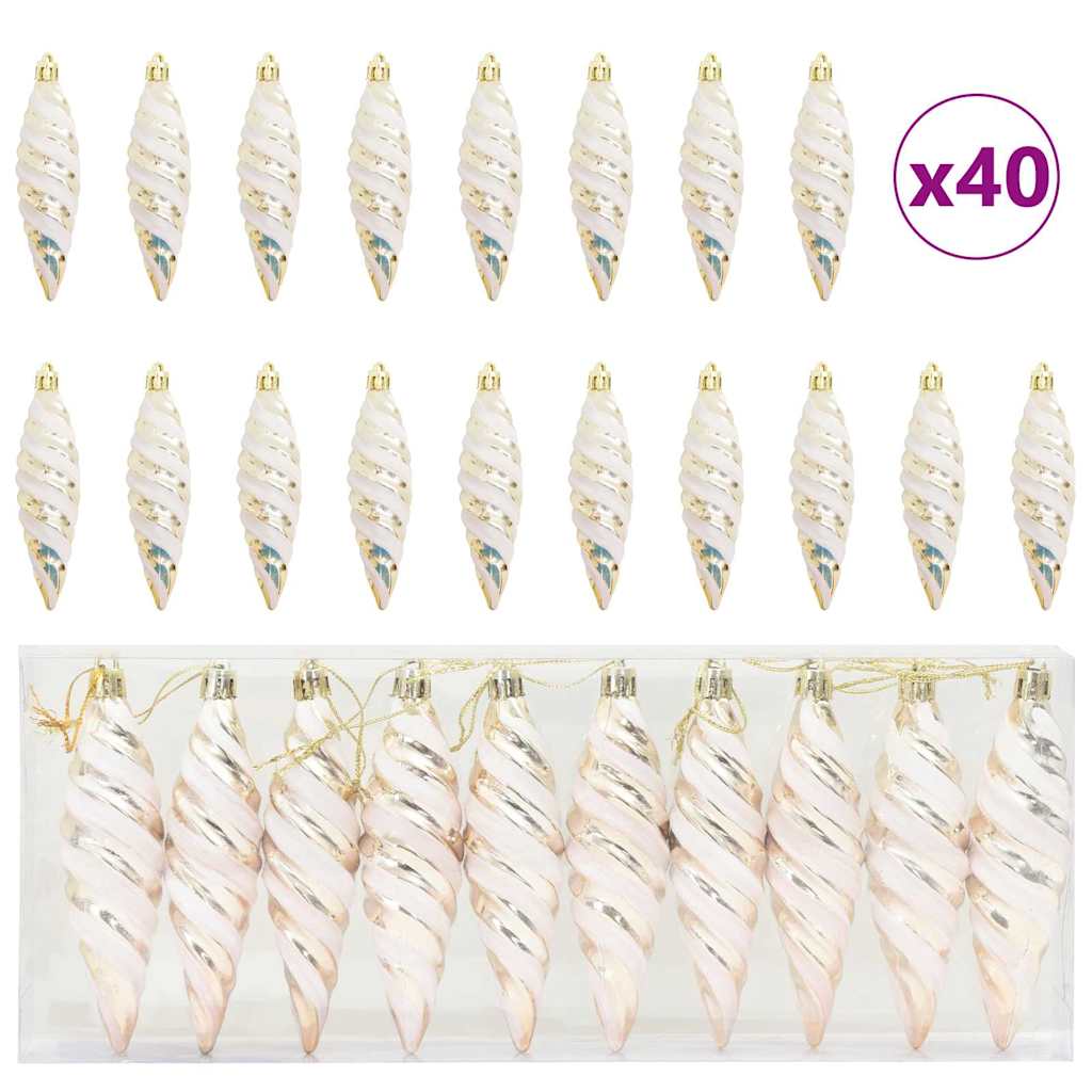 Esfera Espiral de Navidad 40 pcs champán Plástico