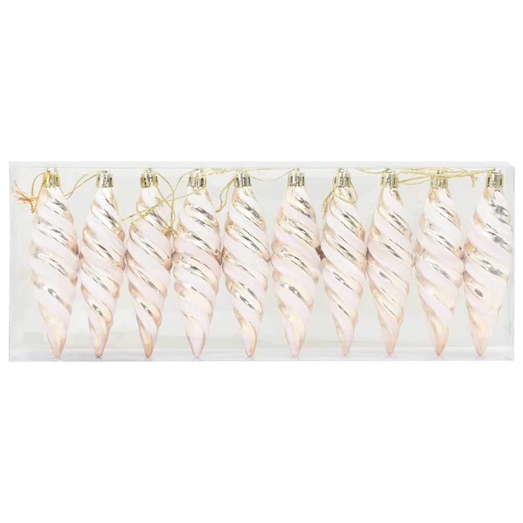 Esfera Espiral de Navidad 40 pcs champán Plástico