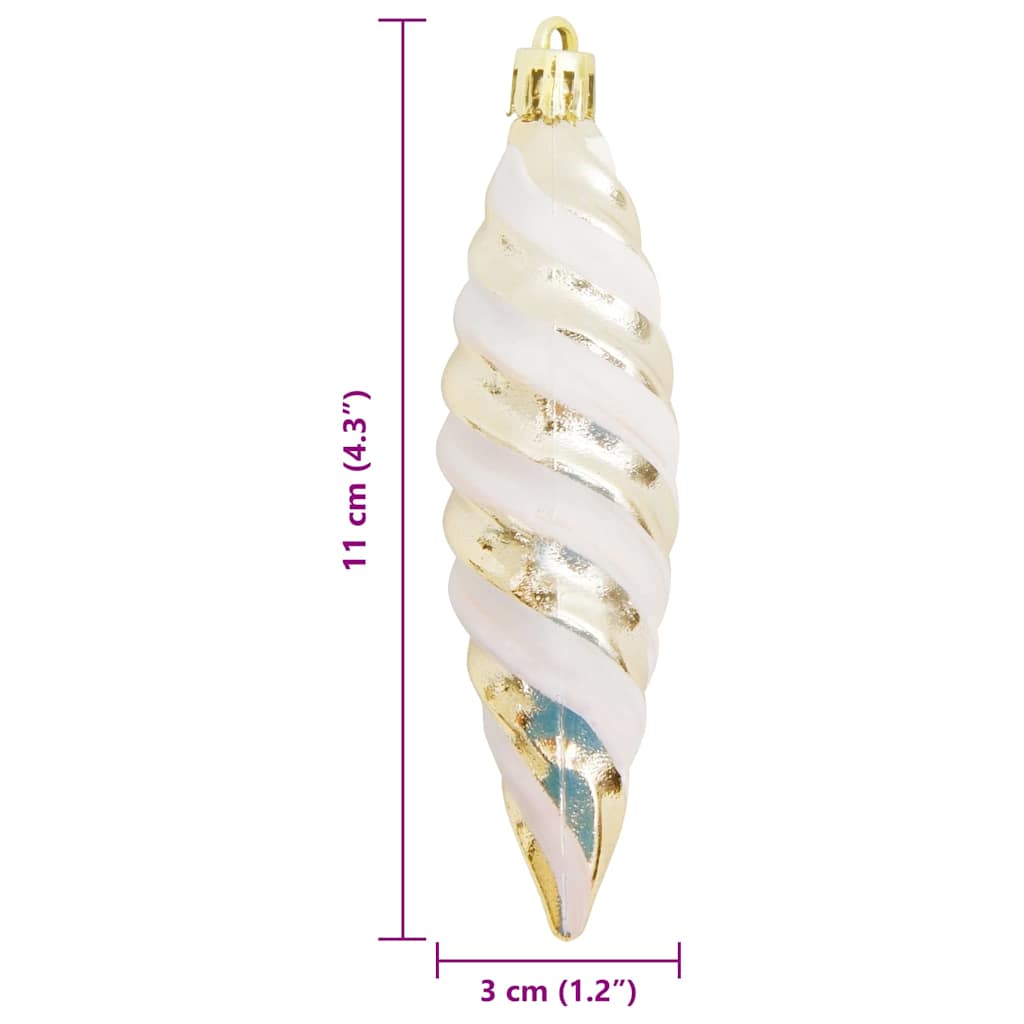 Esfera Espiral de Navidad 40 pcs champán Plástico
