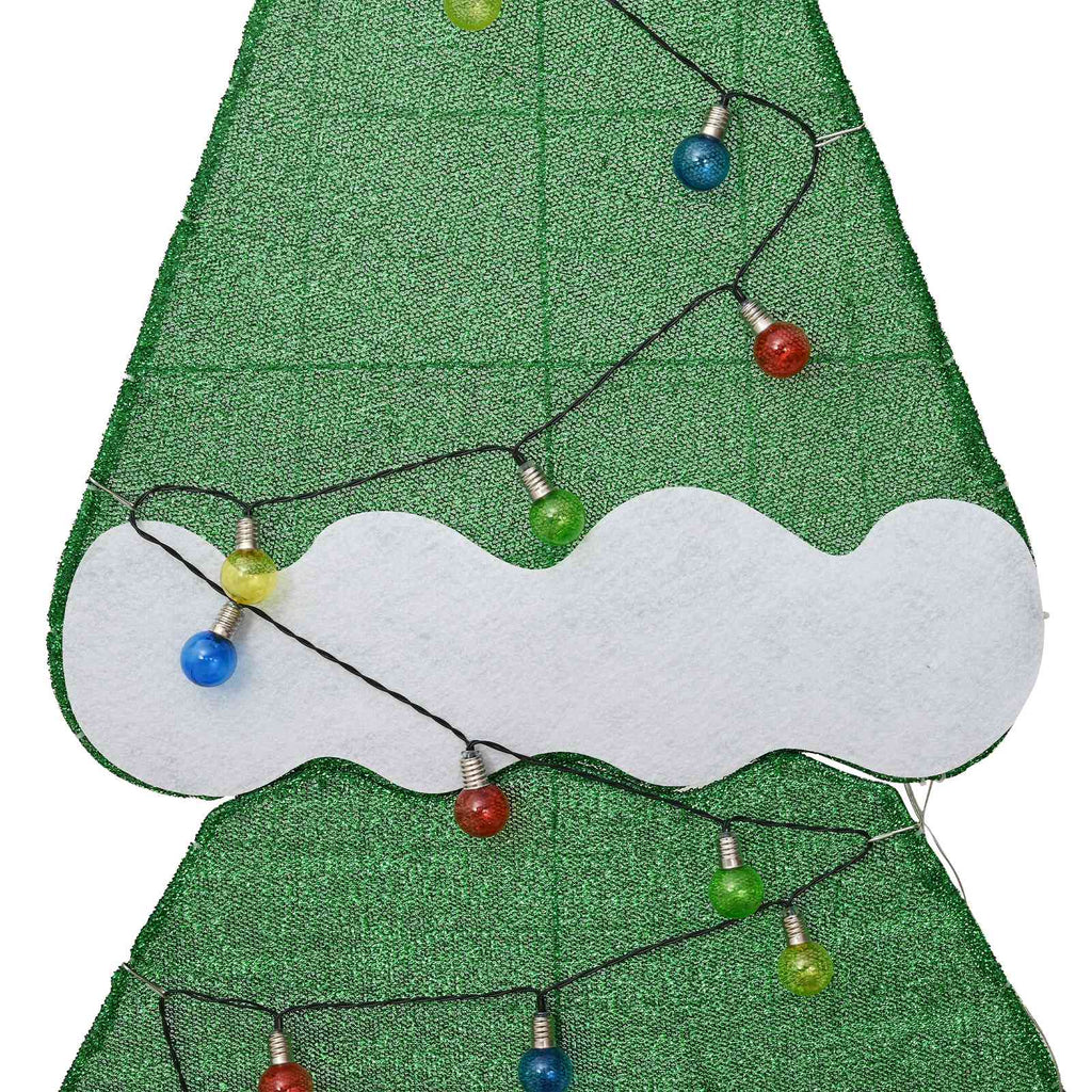 Árbol de Navidad iluminado con 3 cajas de regalo 2D blanca cálida