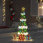 Árbol de Navidad iluminado con 3 cajas de regalo 2D blanca cálida