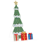Árbol de Navidad iluminado con 3 cajas de regalo 2D blanca cálida