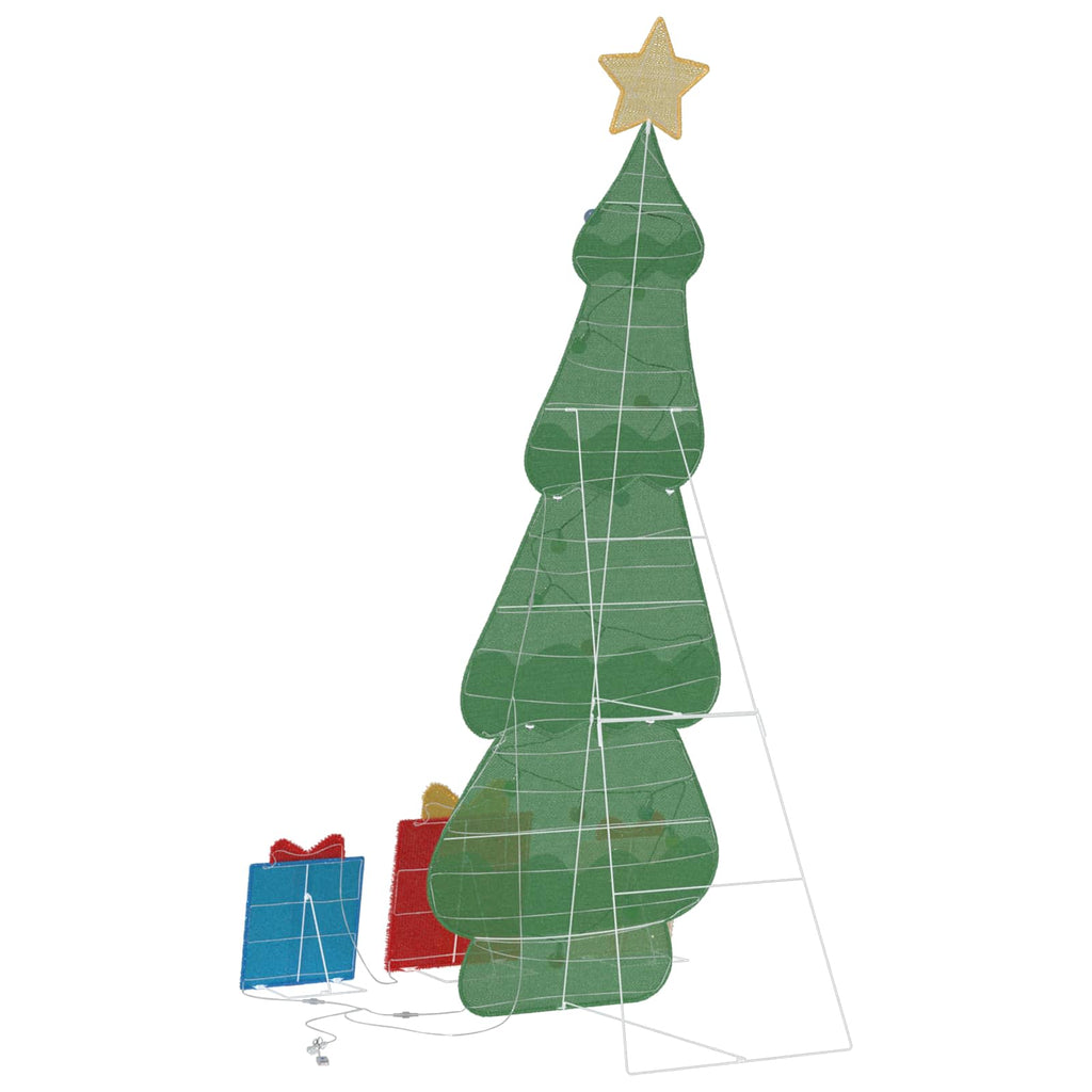 Árbol de Navidad iluminado con 3 cajas de regalo 2D blanca cálida