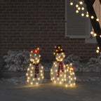Familia de Muñecos de Nieve Iluminados 3 pcs Cálido Poliéster