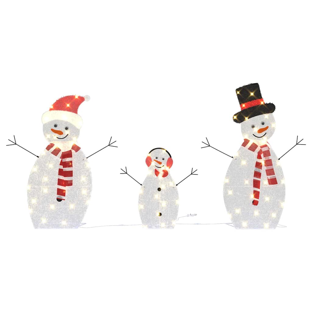 Familia de Muñecos de Nieve Iluminados 3 pcs Cálido Poliéster