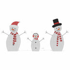 Familia de Muñecos de Nieve Iluminados 3 pcs Cálido Poliéster