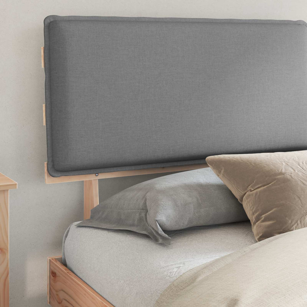 Estructura de Cama con Cabecera Tapizada Gris Claro