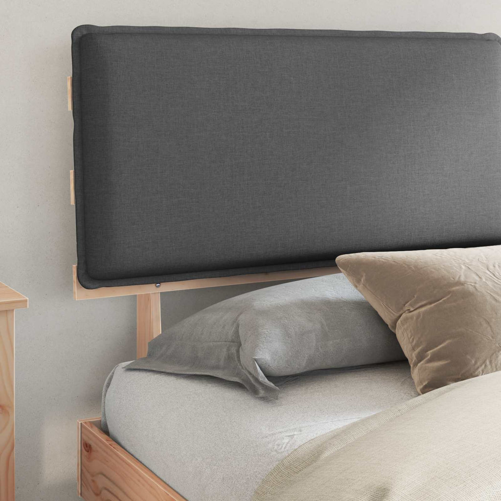 Estructura de Cama con Cabecera Tapizada Gris oscuro