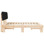 Estructura de Cama con Cabecera Tapizada Negro 200 x 200 cm
