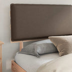 Estructura de Cama con Cabecera Tapizada Taupé 200 x 200 cm