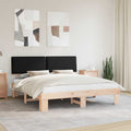 Estructura de Cama con Cabecera Tapizada Negro 180 x 200 cm