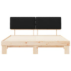 Estructura de Cama con Cabecera Tapizada Negro 180 x 200 cm