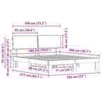 Estructura de Cama con Cabecera Tapizada Negro 180 x 200 cm