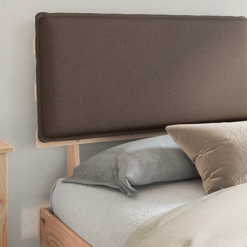 Estructura de Cama con Cabecera Tapizada Taupé 180 x 200 cm